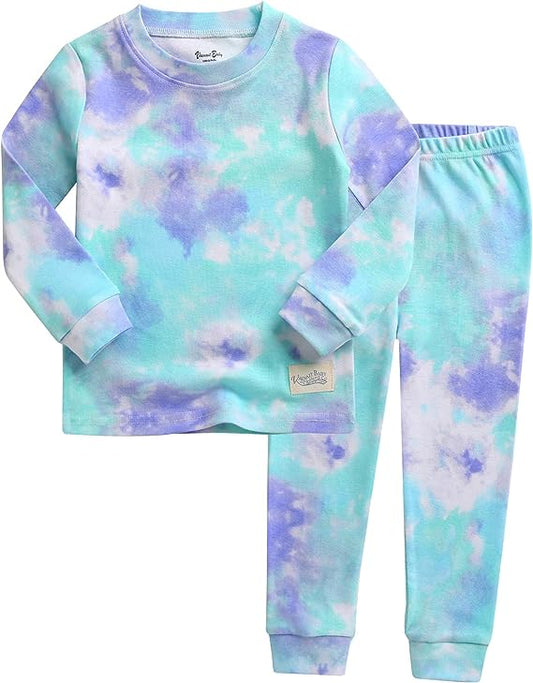 VAENAIT BABY Tie Dye Sung Fit Pajamas (Blue Mint Sky)