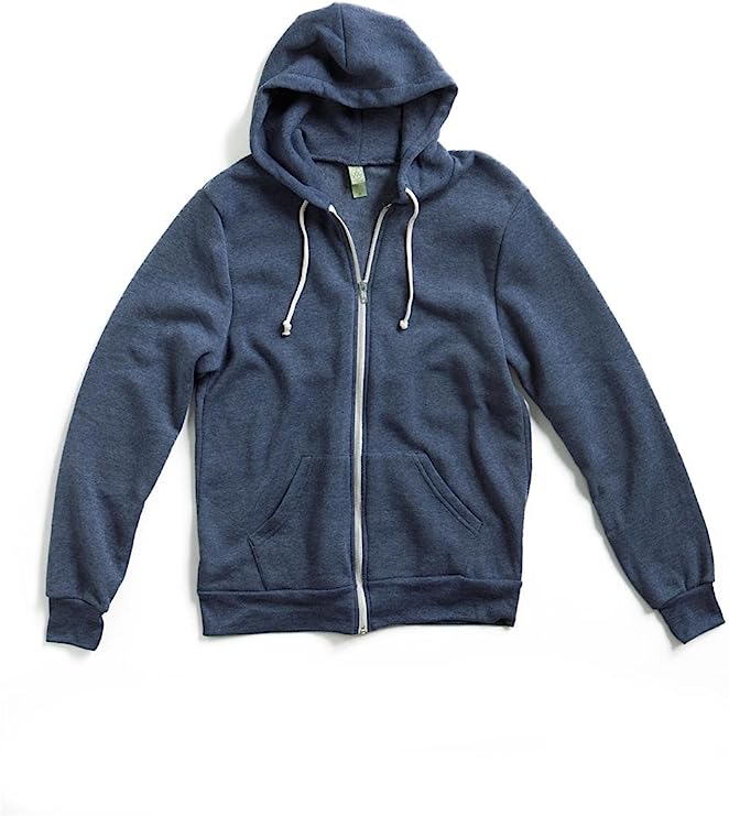 navy adult fleece zip hoodie