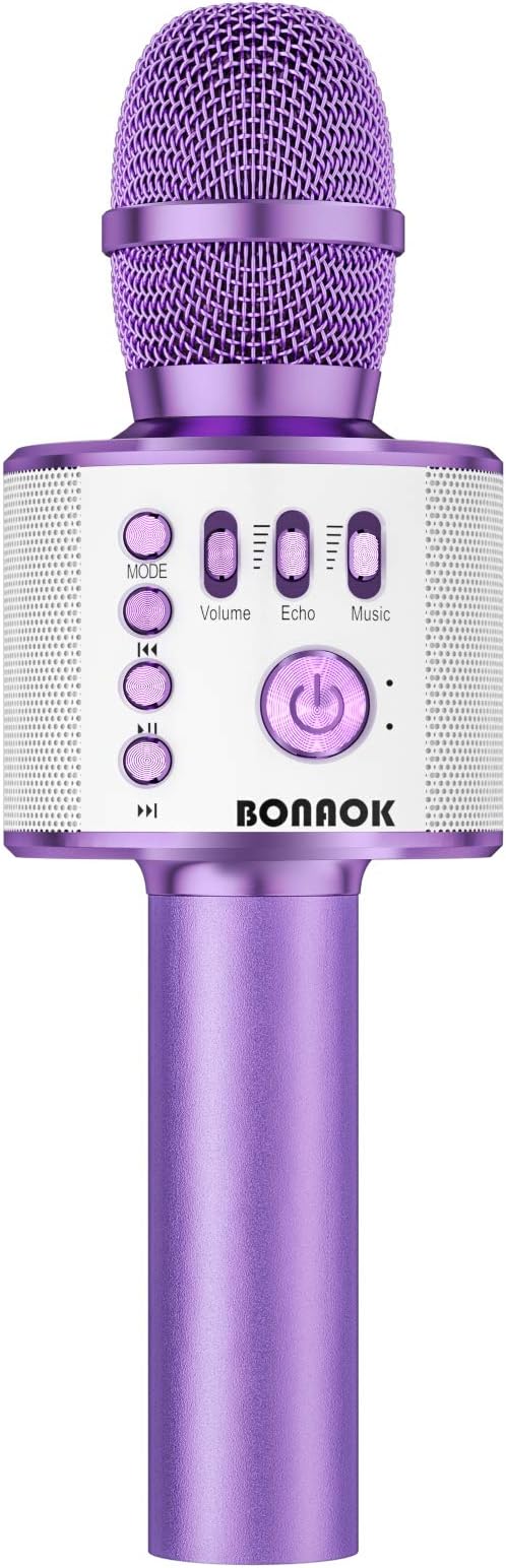 purple metal wireless bluetooth microphone 