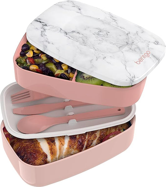 Bentgo Classic - Stackable Bento Lunch Box (Blush Marble)