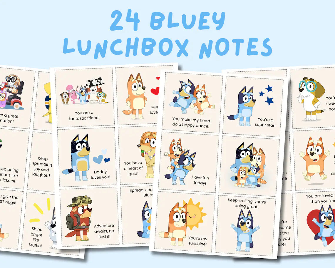 Bluey Lunch Box Notes