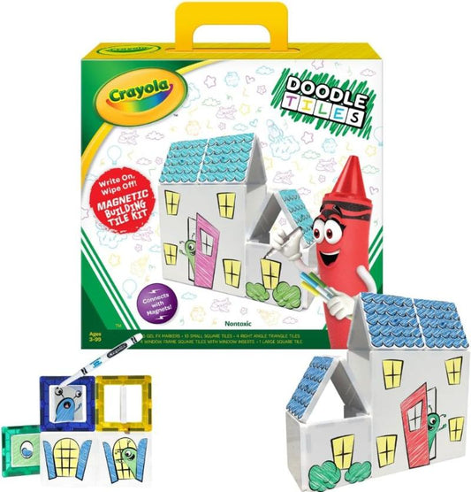 CreateOn Crayola Doodle Magnetic Tiles Building Set