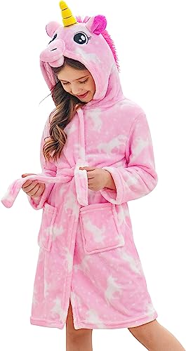 Unicorn Hooded Girls Bathrobe