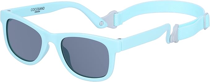 Flexible Baby Sunglasses with Strap (Light Blue)