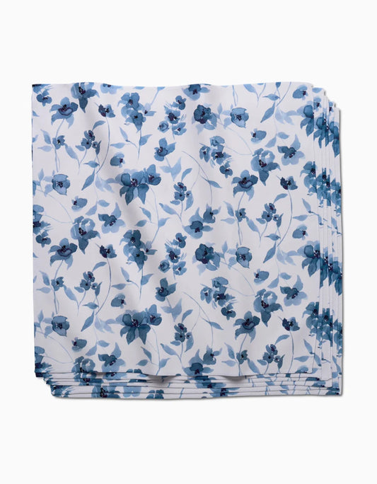 Geometry Blue Floral Dinner Napkin