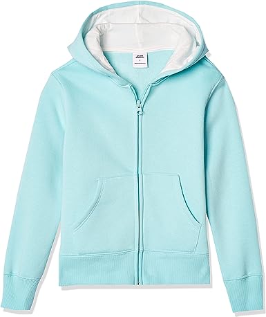 Girls and Toddlers' Fleece Zip-Up Hoodie Sweatshirt (Aqua Blue)