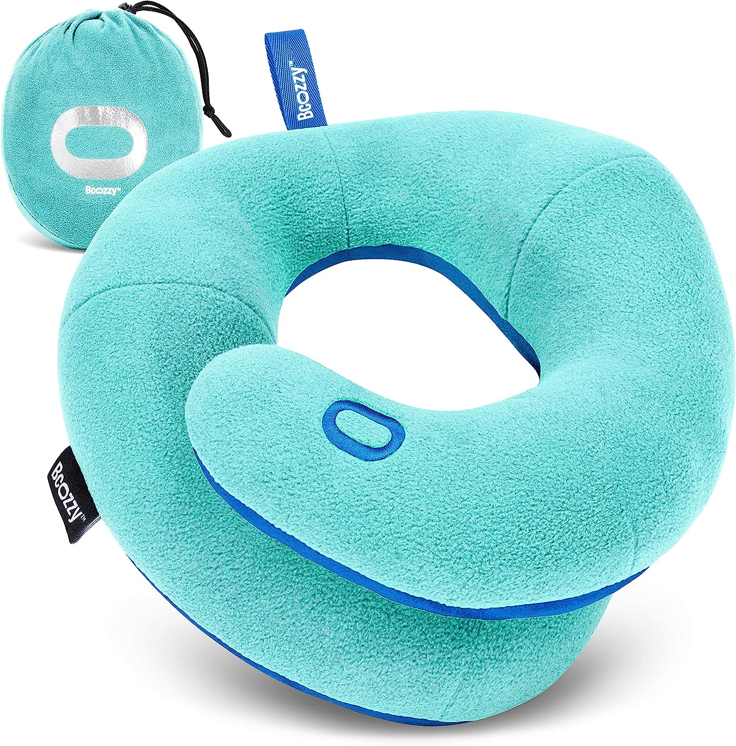 Teal Kids Travel Neck Pillow with travel bag