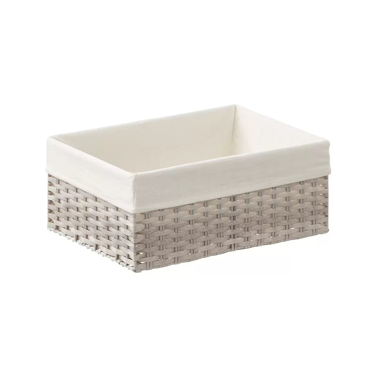 Montauk Rattan Rectangular Bin Light Grey