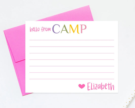 Personalized Camp Stationery Set For Girls