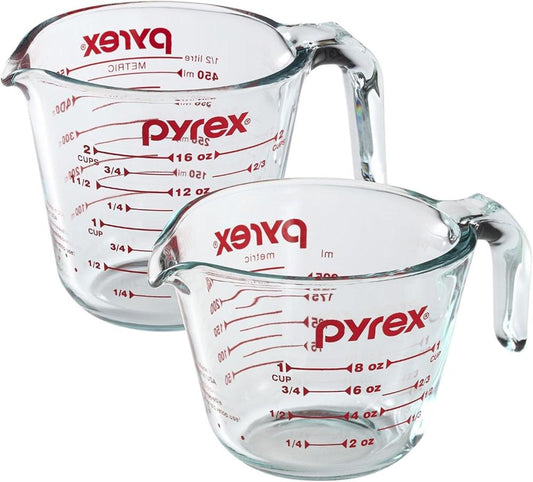 Pyrex 1-Cup and 2-Cup Glass Measuring Set