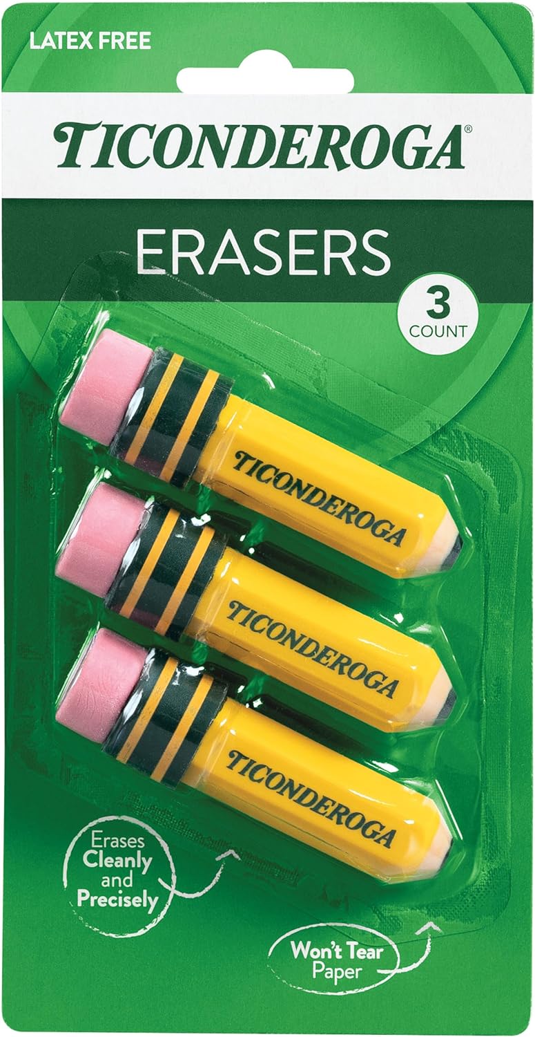 Ticonderoga Pencil Shaped Erasers