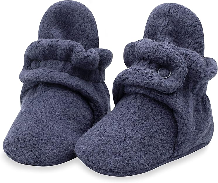 Zutano Fleece Baby Booties (Denim Navy)